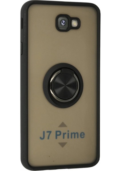 Samsung Galaxy J7 Prime Kılıf Montreal Yüzüklü Silikon Kapak - Siyah fiyatları