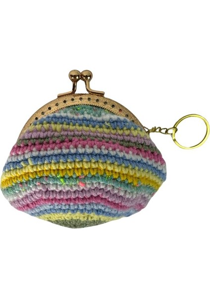 1700 El Örgüsü Şerit Desen Mini Bozuk Para Cüzdanı