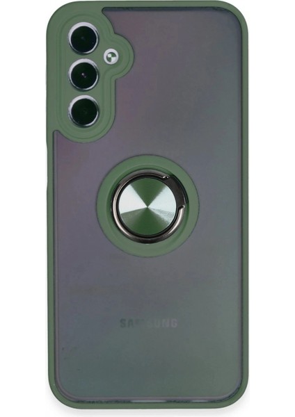 Samsung Galaxy A24 4g Kılıf Montreal Yüzüklü Silikon Kapak - Yeşil