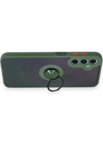 Samsung Galaxy A24 4g Kılıf Montreal Yüzüklü Silikon Kapak - Yeşil modelleri
