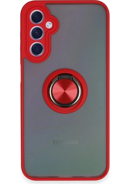 Samsung Galaxy A24 4g Kılıf Montreal Yüzüklü Silikon Kapak - Kırmızı