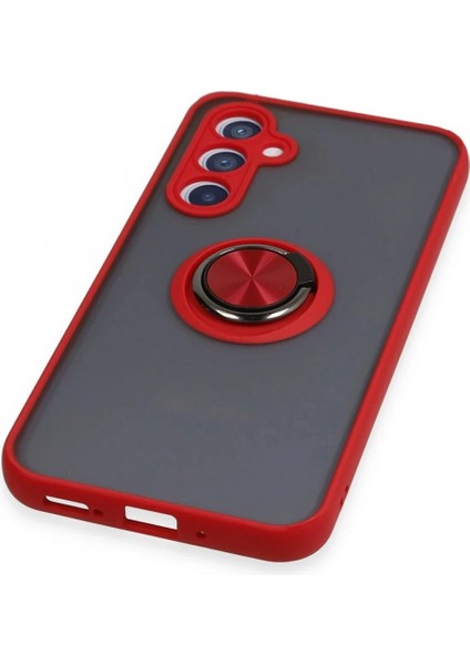 Samsung Galaxy A34 5g Kılıf Montreal Yüzüklü Silikon Kapak - Kırmızı indirimleri