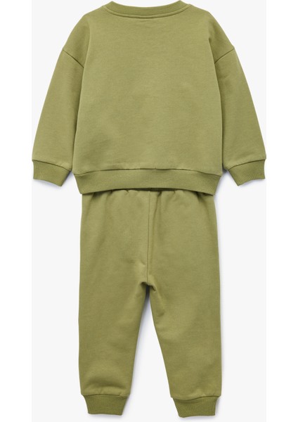 Bisiklet Yaka Uzun Kollu Baskılı Pamuklu Eşofman Takımı fiyatları