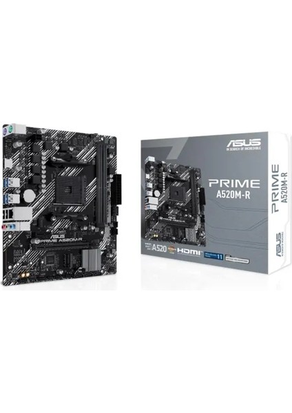 Prıme A520M-R Ddr4 5100MHZ 1xhdmı 1xm.2 Usb2.0 Matx Am4 (Amd Am4 5000/4000 /3000 Serisi Ile Uyumlu)