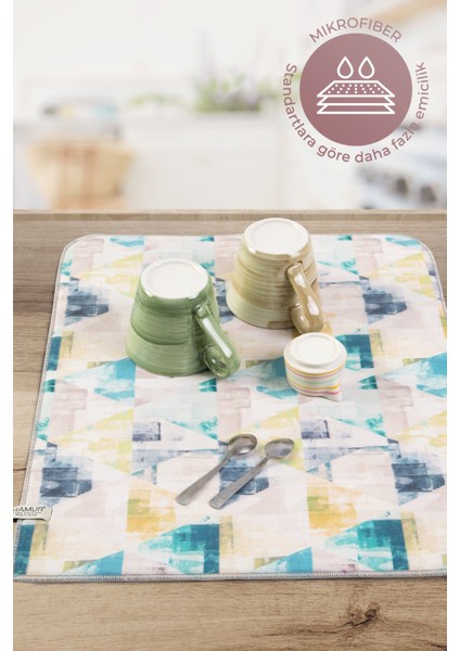 Bulaşık Kurutma Matı 42X50 cm Pedi Kurulama Bezi Örtüsü MF-073 indirimleri