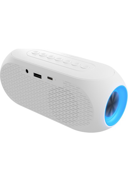 Md-W7 1200MAH 5W Beyaz Bluetooth-Aux-Derece-Usb-Fm Double Alarmlı Saat Speaker Speaker fırsatları