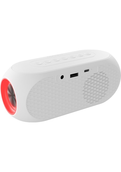 Md-W7 1200MAH 5W Beyaz Bluetooth-Aux-Derece-Usb-Fm Double Alarmlı Saat Speaker Speaker indirimleri