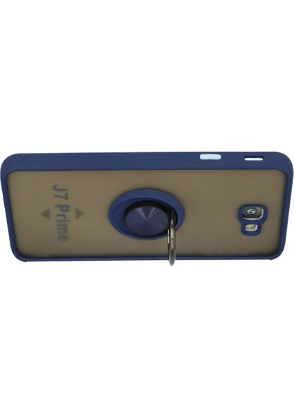 Samsung Galaxy J7 Prime Kılıf Montreal Yüzüklü Silikon Kapak - Lacivert modelleri