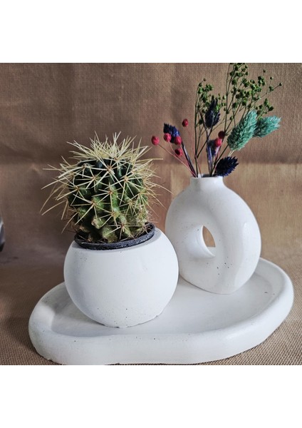 El Yapımı Modern Tasarım Bohem Stil Yuvarlak Beton Donut Vazo fırsatları