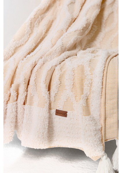 Morocco Tek Kişilik Battaniye Pike 170X200 cm Koltuk Örtüsü Berjer Şalı Tv Battaniyesi Punch Throw