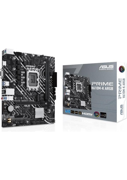 Prıme H610M-K Argb Ddr5 5600MHZ 1xvga 1xhdmı 1xm.2 USB 3.2 Matx 1700P (12. / 13. ve 14. Nesil Işlemci Uyumlu)