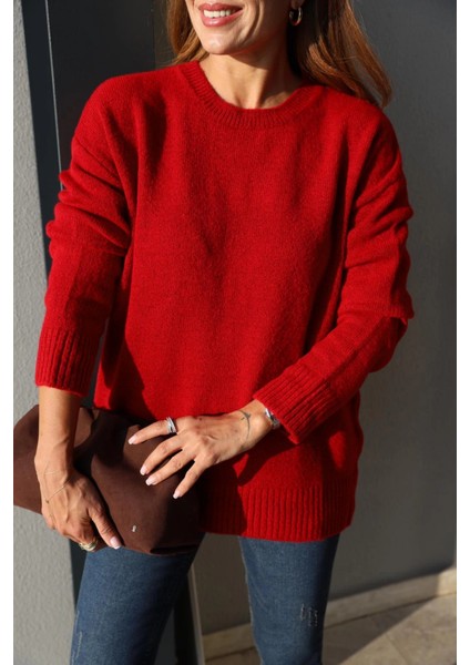 Kırmızı Oversize Kazak fiyatları