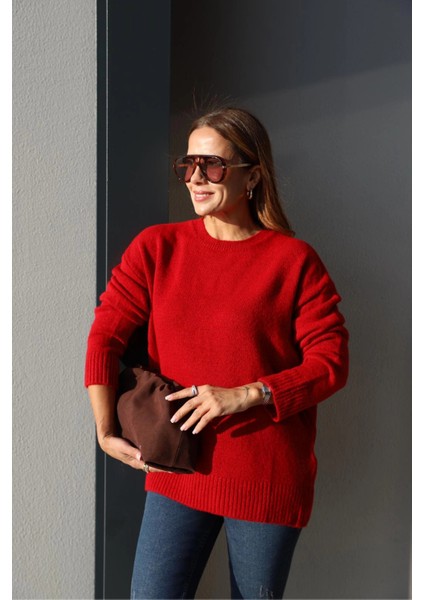 Kırmızı Oversize Kazak indirimleri