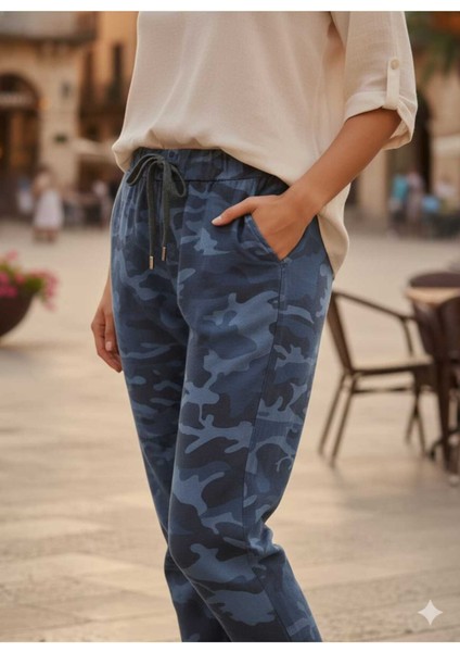LS7312 Kamuflaj Desenli Likralı Italyan Coton Pantolon Marin fiyatları