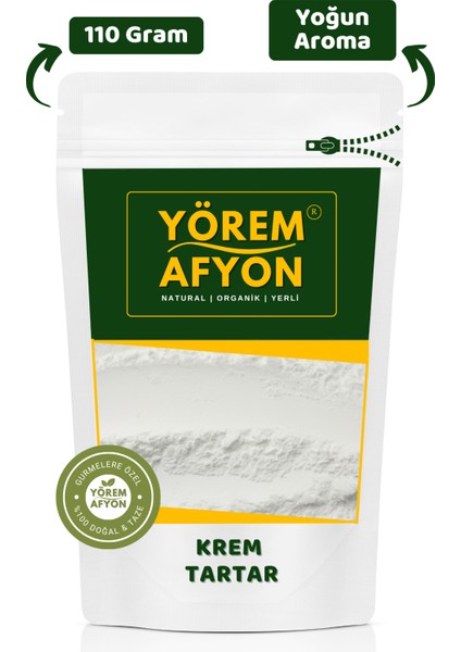 Yörem Afyon Yaratıcı Tarifler Için Mükemmel Kıvam Artırıcı Krem Tartar (Potasyum Bitartarat) | 110GR