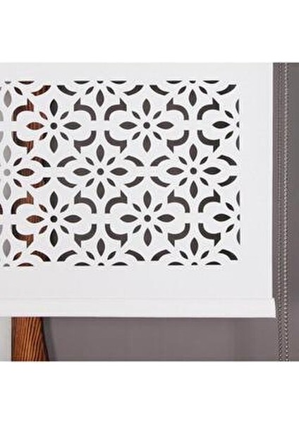 Kalın Mat Lazer Kesim Stor Perde Düz Desen Polyester Beyaz Renk 30 cm Yükseklik