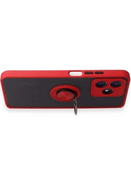 Realme C53 Kılıf Montreal Yüzüklü Silikon Kapak - Kırmızı modelleri