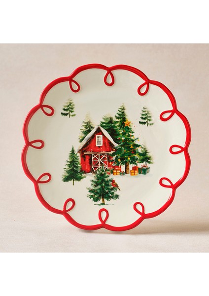 Karca New Year Yılbaşı Cottage Pasta Tabağı 20 cm