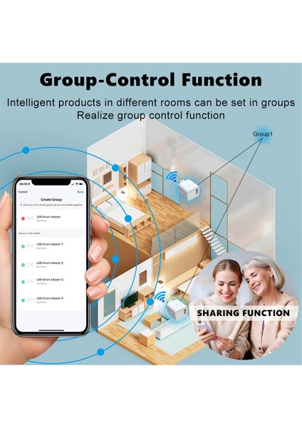Doodle Akıllı USB Adaptör Anahtarı 5V 2A Wifi Güç Adaptörü Şarj Başlığı App Ses Zamanlama Kontrolü USB Adaptörü (Yurt Dışından) modelleri