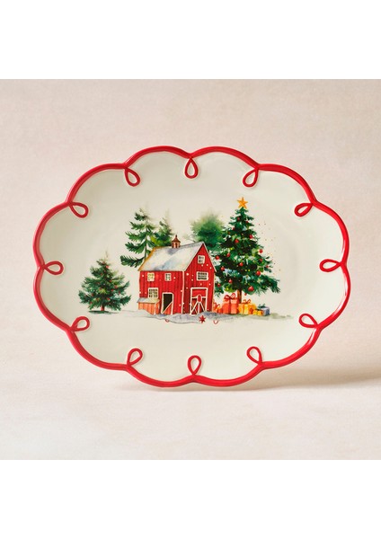 New Year Yılbaşı Cottage Kayık Tabak 25,5 cm fiyatları