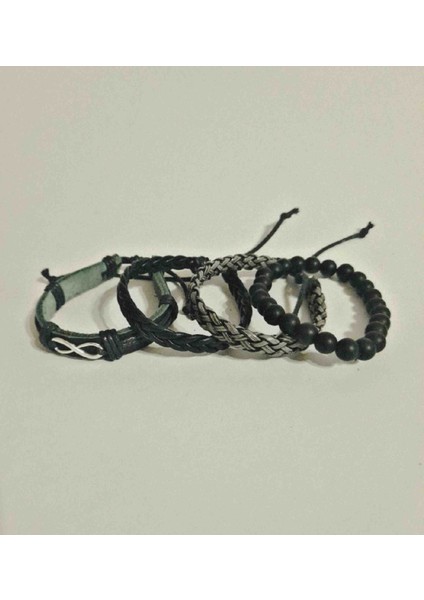 4 Adet Deri Bileklik Sonsuzluk Figürlü Hakiki Deri Bileklik El Yapımı Erkek Bileklik fırsatları