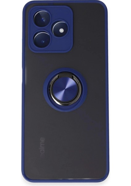 Realme C53 Kılıf Montreal Yüzüklü Silikon Kapak - Lacivert