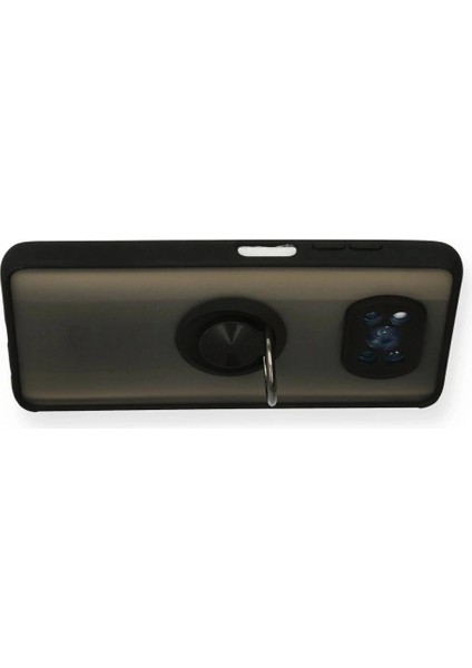 Xiaomi Pocophone X3 Kılıf Montreal Yüzüklü Silikon Kapak - Siyah modelleri