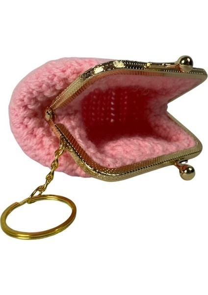 8169 El Örgüsü Pembe Renk Mini Bozuk Para Cüzdanı modelleri