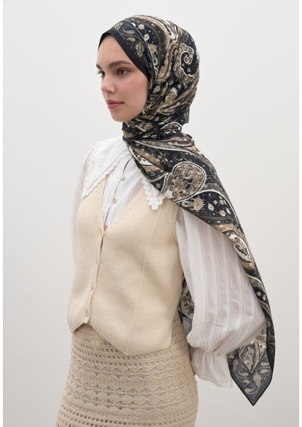Panthea Desen Şal Siyah