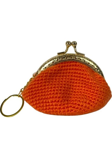 El Örgüsü Düz Renk Mini Bozuk Para Cüzdanı