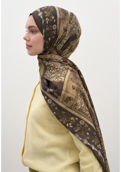 Wıld And Pure Desen Şal Koyu Haki modelleri