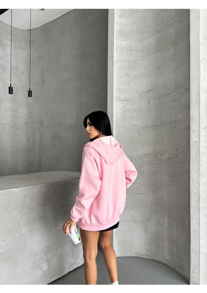Fermuarlı Kapüşonlu Oversize Hırka fırsatları