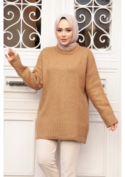 Camel Tesettür Triko Kazak Tunik 55551C fiyatları