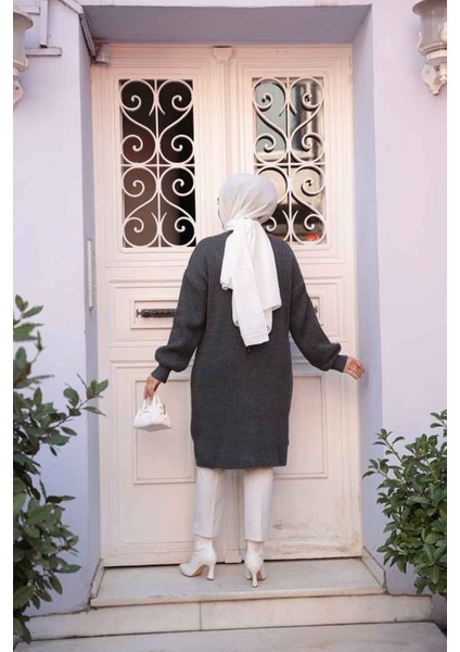 Füme Tesettür Triko Kazak Tunik 27501FU fırsatları
