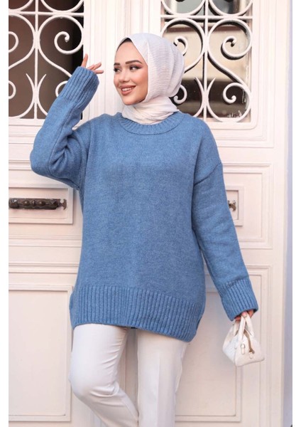 Mavi Tesettür Triko Kazak Tunik 55551M fiyatları