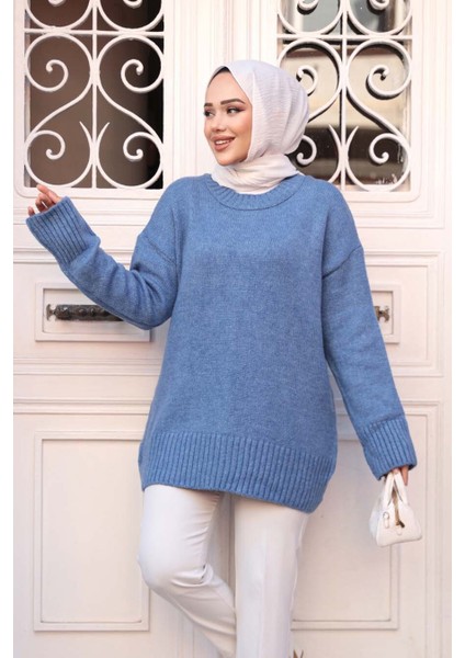 Mavi Tesettür Triko Kazak Tunik 55551M modelleri