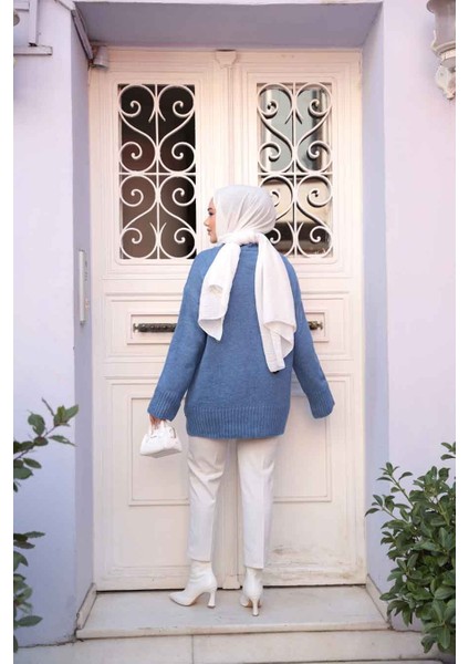 Mavi Tesettür Triko Kazak Tunik 55551M fırsatları