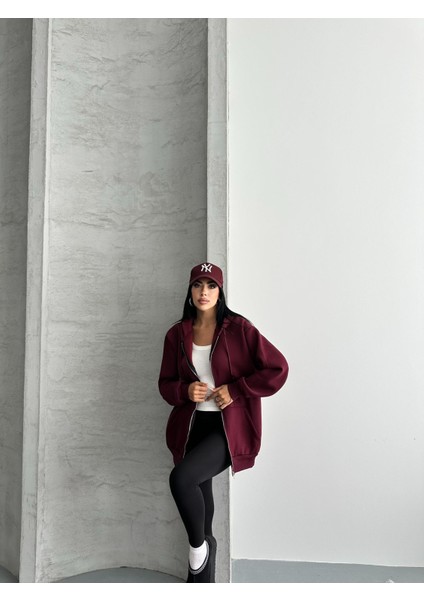 Fermuarlı Kapüşonlu Oversize Hırka fiyatları