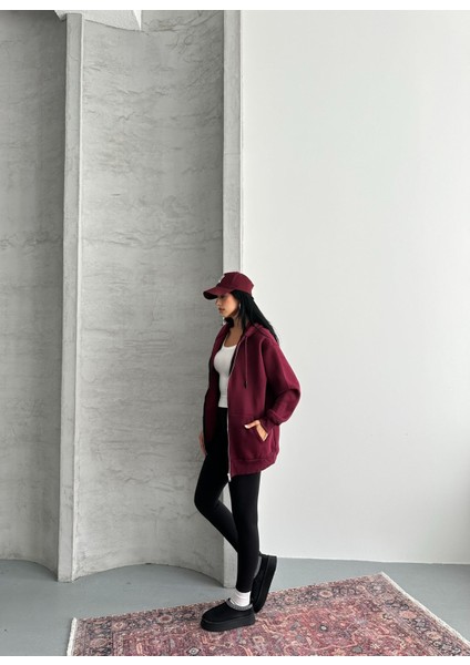 Fermuarlı Kapüşonlu Oversize Hırka modelleri