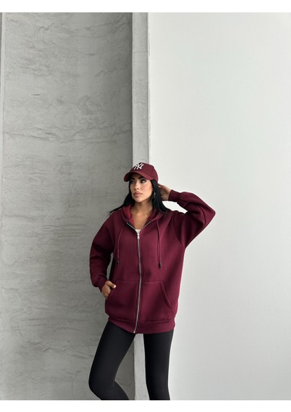 Fermuarlı Kapüşonlu Oversize Hırka indirimleri