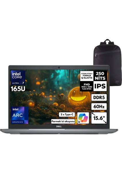 Latitude 5550 Ultra 7-165U 40-Gbddr5 1 Tbssd Intel Arc Graphics 15.6" Fhd Windows 11 Home + Hmf Sırt Çantası N015L555015UHMF35