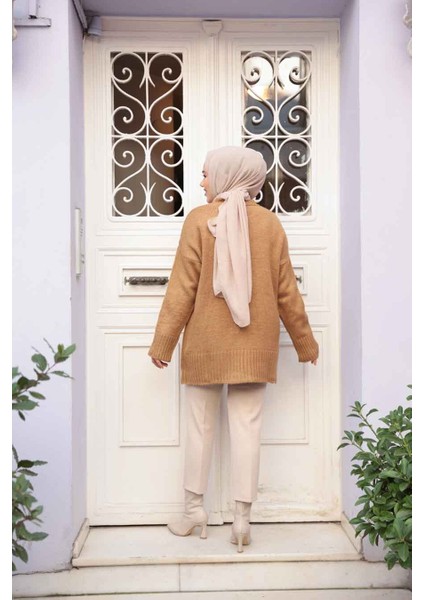 Camel Tesettür Triko Kazak Tunik 55551C modelleri