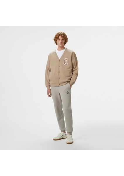 Star Chevron Baskılı Erkek Oversize Fit Gri Eşofman Altı