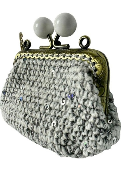 5854 El Örgüsü Simli ve Payetli Model Şık Mini Bozuk Para Cüzdanı fırsatları