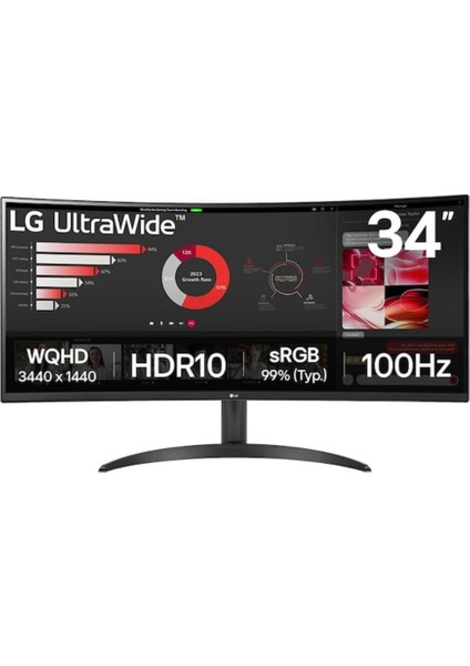 34'' Ultrawide 34WR50QK-B 100Hz 5ms Va Qhd (3440X1440) Curved Monitör