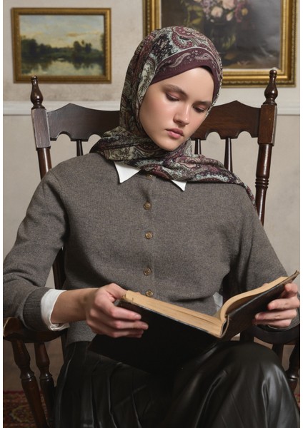 Avery Desen Şal Mürdüm