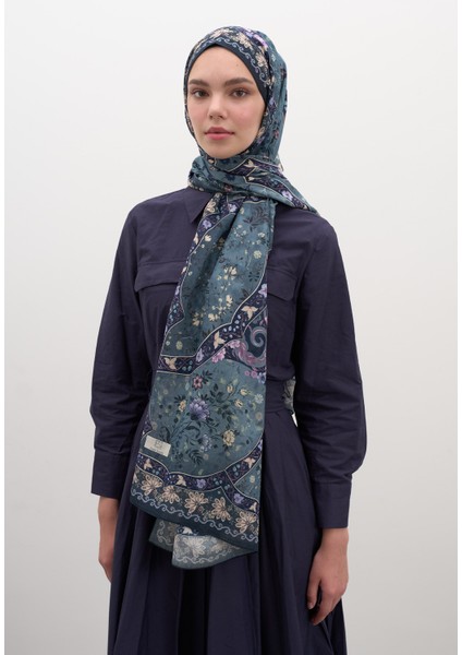 Berthe Desen Şal Lacivert