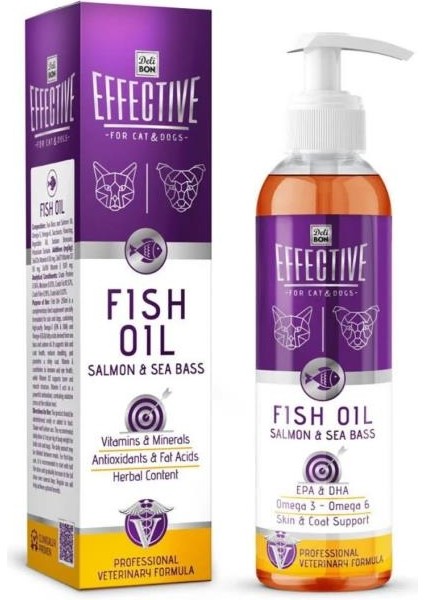 Effective Kedi ve Köpek Takviye Ürünleri Somon Yağı 250ML