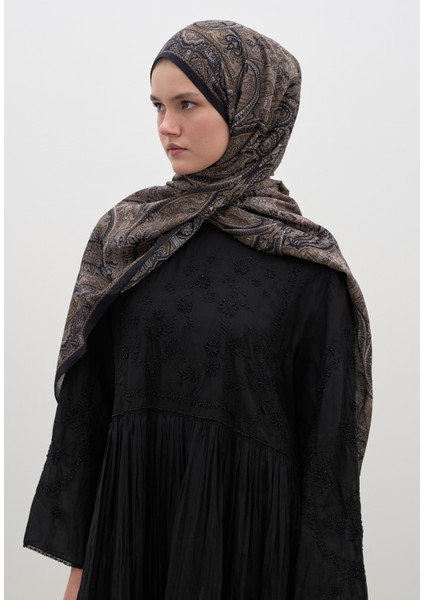 Slyvıe Desen Şal Siyah