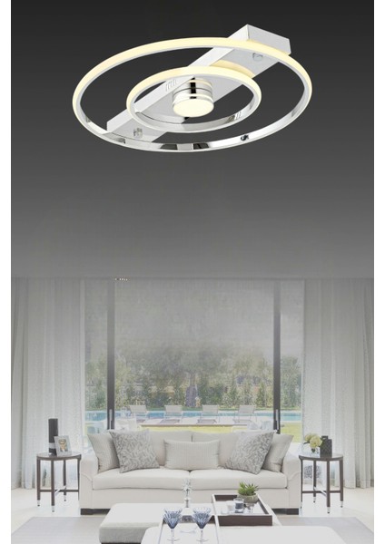 Alfa 45 cm Plafonyer LED Avize 3 Renk Işık Modlu (Beyaz / Sarı / Gün Işığı) modelleri